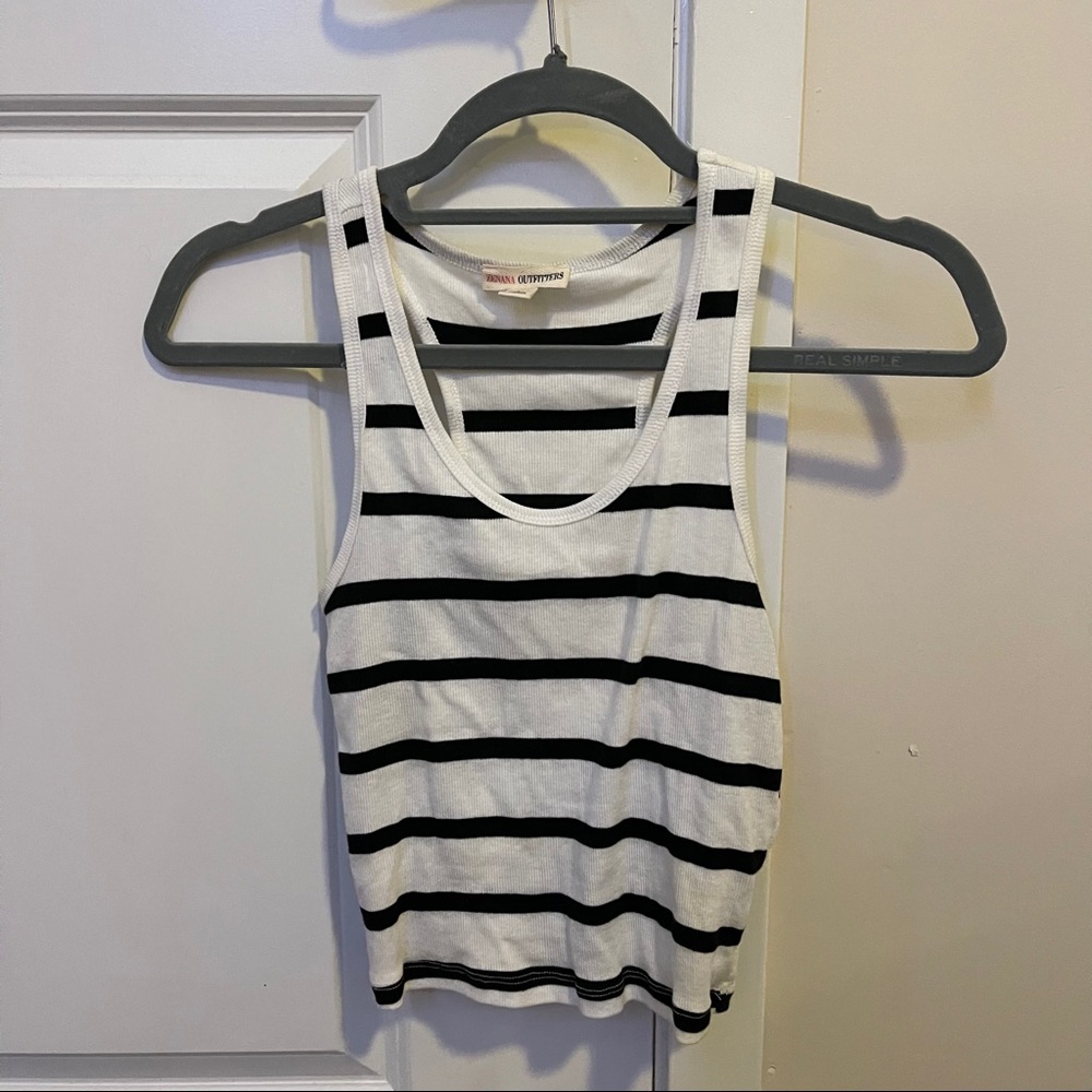 Stripped Razor Back Tank Top